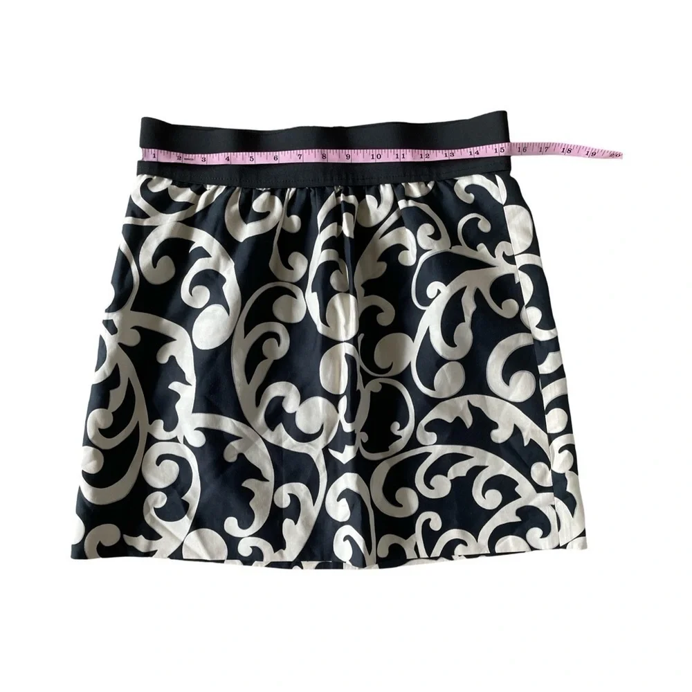 Ann Taylor LOFT Black and White Silk Cotton Blend Skirt Size 8